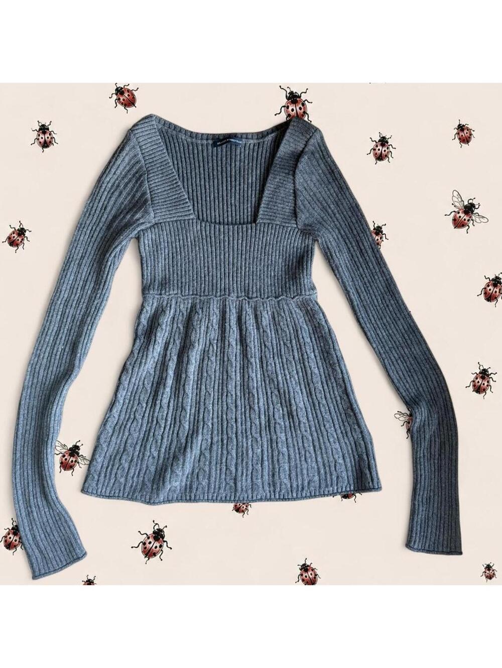 Brandy Melville charcoal knit babydoll top